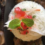 旧ヤム邸  シモキタ荘 - 他の人の写真から参考に、ご飯を大盛りで。メニューに書いて無いけどこの日は、玄米•ターメリックライス•ジャスミンライスから選べました。写真はジャスミンライス。