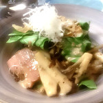 和旬菜と地酒　よし都みやこの　離れ - ベーコンとキノコの温サラダ