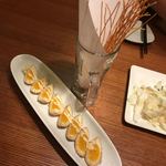 焼鳥ダイニング いただきコッコちゃん - おつまみたまご、カリカリパスタ