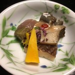 つば甚 - 蒸し鮑、茄子