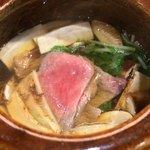 徳うち山 - 山形牛と松茸の鍋