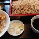 Koushuuya - ミニイカ天丼+もりそば。