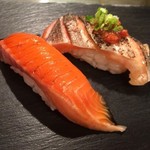 Sushi Bar にぎりて - 津本さんご本人が仕立てた、熟成の奥日向サーモン！