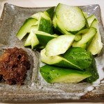 居酒屋 あがん - きゅうりの自家製豚味噌