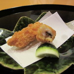 懐石料理 はし本 - 鱧と松茸の包み揚げ　断面