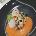 Ysm - 前菜②リゾット、卵黄のコンフィ、ピペラード？