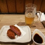 おもて家 - ハムカツ　1cm くらい