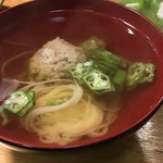 四季の味 みず穂 - つみれとオクラ素麺のお吸い物