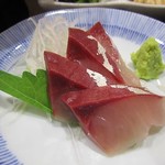 Gunjou - かじきカツ丼定食 の 刺身１点盛り