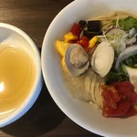 つけ麺一燈 - 9/20(木)定休日限定営業「彩り野菜と蛤の冷やしつけそば」