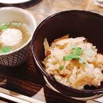 焼き鳥 とりら - ◯鶏めし&つくねスープ様