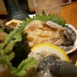 活あわび刺し（580円）