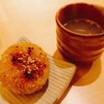 地葉 - 2018.8.  焼きおにぎり&鶏スープ