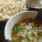 川越製麺 六三余うどん - あっさり醤油肉汁うどん大盛