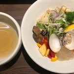 つけ麺一燈 - 9/20(木)定休日限定営業「彩り野菜と蛤の冷やしつけそば」