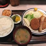 お食事処あべ - 日替り定食ヒレカツとカレーコロッケ650円