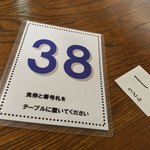 たらいうどん 新見屋 - たらいうどん新見屋(徳島県阿波市土成町宮川内字上畑)食券と座席札