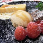 彩香亭 -  南瓜のテリーヌ、ガトーショコラ、キャラメルのアイス