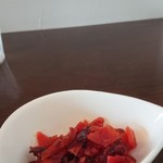 キッチン ポテ - 福神漬けは別皿。こういう配慮って嬉しいです。