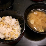ホテル鹿角 - 湯葉の炊き込みご飯と味噌汁