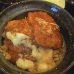 新潟カツ丼 タレカツ - ぶっかけ温玉をかけて