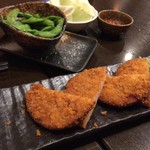 串焼楽酒MOJA - 料理写真:ハムカツと枝豆