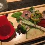 焼肉 強小亭 - 鳥取産根菜と金山寺味噌