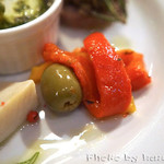 リストランテ ピッツェリア ジャンカルロ トウキョウ - パプリカとオリーブのマリネ