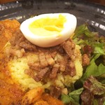 SPICY CURRY 魯珈 - ろかプレート（魯珈チキンカレー）の魯肉飯