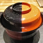 おおたに - 椀物：車海老と新銀杏真丈、玉子豆腐のお椀。　　　　　　2018.09.21