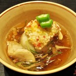 おおたに - 煮物：かますと里芋まんじゅう きのこあんかけ。　　　　　　2018.09.21