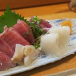 よし寿司 - ツブに、イカ、カツオでした