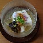 日本料理 きた川 - アワビと雲丹のごま豆腐