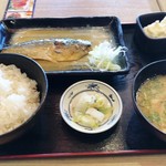 濱焼北海道魚萬 - 日替わり朝定食「鯖味噌定食」(700円)