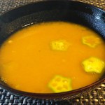 農園Cafe やい子ばぁちゃん - かぼちゃとオクラのスープ