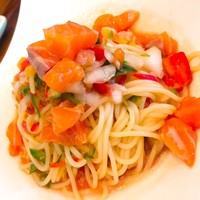 炉端イタリアン ICORIBI 堂島 - サーモンの冷製パスタ