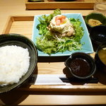 Ootoya - 鶏竜田揚げとポテトのねぎソースたっぷり野菜の定食