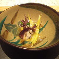 日本料理　かこみ - とり貝と金針菜のてっぱい。