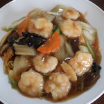 やきそば中華 龍 - エビ餡かけ焼きそば 2018.9月
