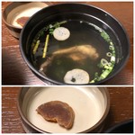 中洲 鰻冨 - ◆肝吸いにも大きな肝が入っています。 ◆奈良漬