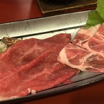 駒ヶ岳グランドホテル - 秋田二大肉しゃぶしゃぶ・・牛肉と豚肉の2種。