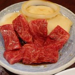 肉料理 大森 - ロース、タマネギ