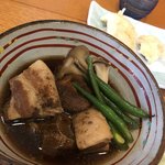 Teuchi Soba Wabasuke - きのこと豚の角煮の炊合せ