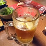 Koshitsu Izakaya Hakata Yakitori Makinosuke - 生ビールに勝手にレモン投入