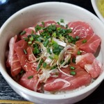 塩そば専門店 桑ばら - 鮪の脳天小丼と塩かけそばの定食(某日の裏そば)