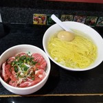 塩そば専門店 桑ばら - 鮪の脳天小丼と塩かけそばの定食(某日の裏そば)