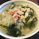 北海料理と旬の味 のむら - 上品なカニ雑炊の味付けです。絶品です。(^^)