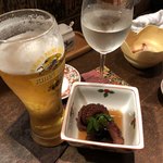 Sakana Daitomi - タコのうま煮　生ビールと冷酒