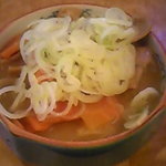 我が家 - セットのモツ煮込み