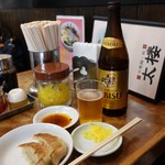 Tarou - ビール中瓶630円、餃子ご試食券